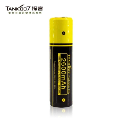 TANK007探客led手電筒專用18650鋰電池（黃標）