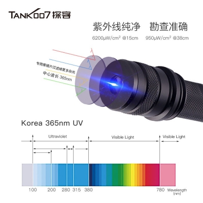 TANK007探客CI02 V2多波段勻光手電筒刑偵、檢查、找尋、勘察專用手電