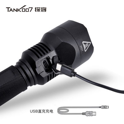 TANK007探客PT12 V2戰(zhàn)術(shù)防衛(wèi)直充LED超亮遠(yuǎn)射防身手電2023款1200流明